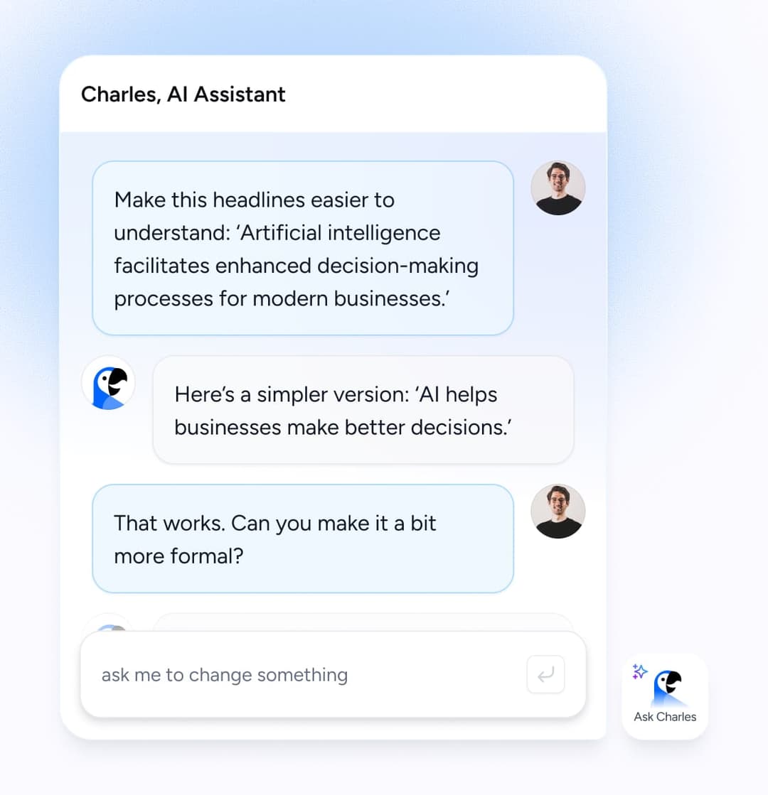 Refine, expand, or update with Charles AI