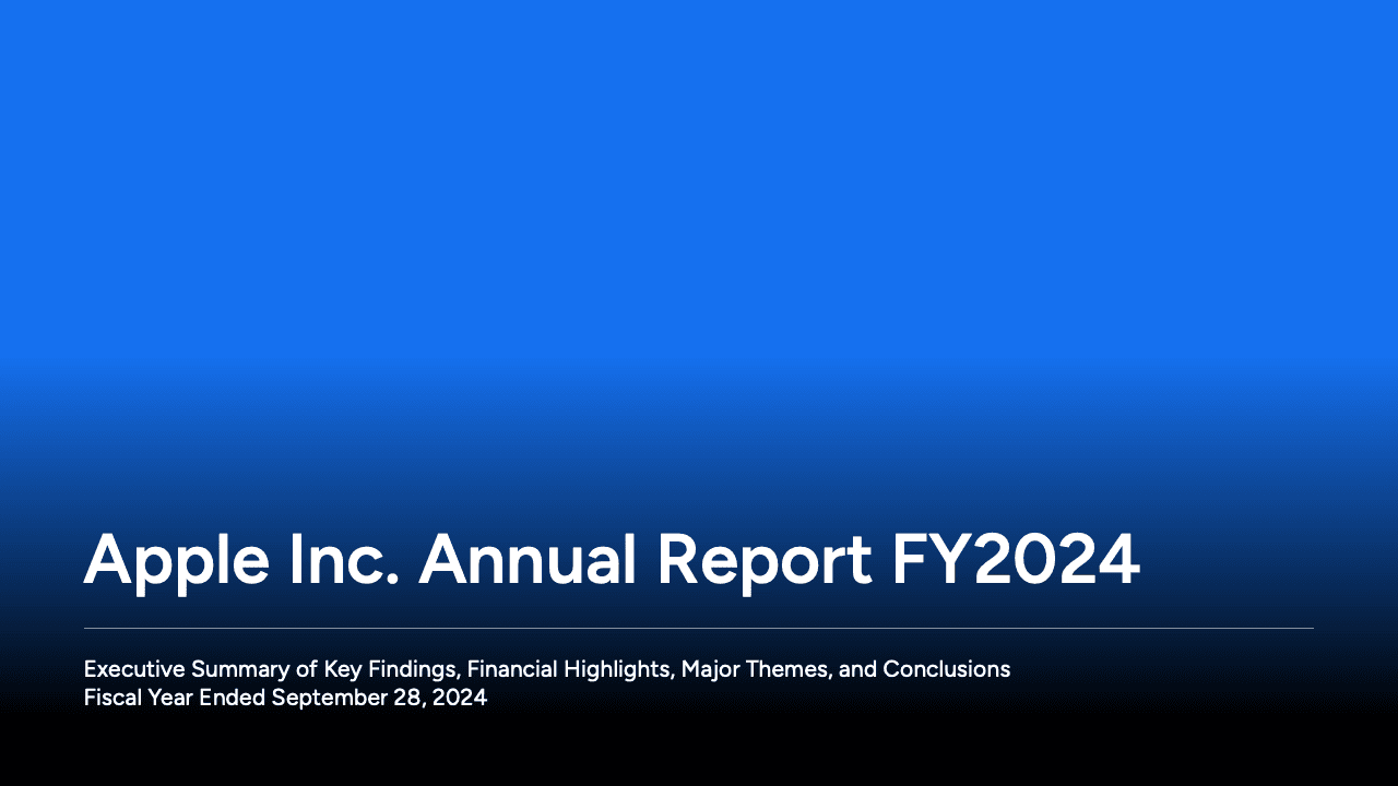 Title slide reading Apple Inc. Annual Report FY2024
