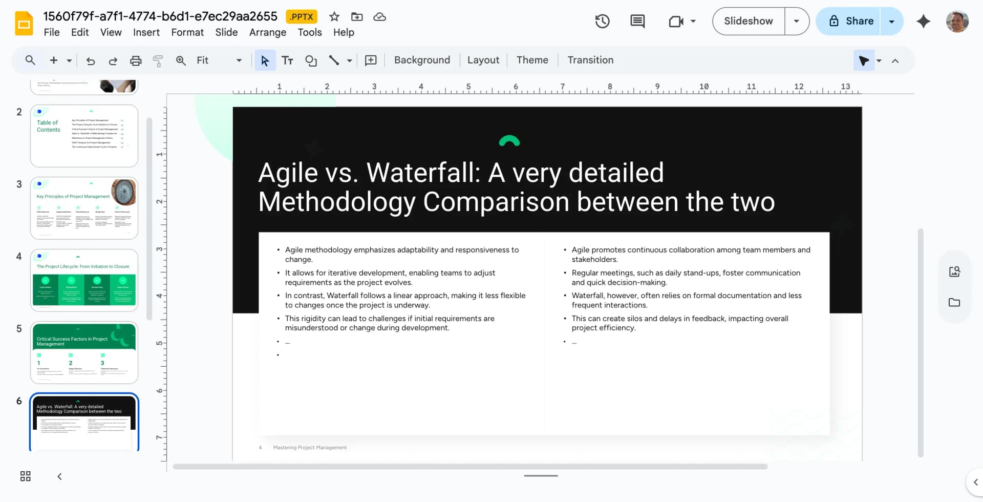 Example of a text-heavy slide that overwhelms the audience with too much information