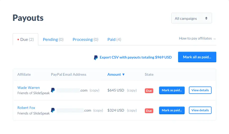 Affiliate Earnings Dashboard