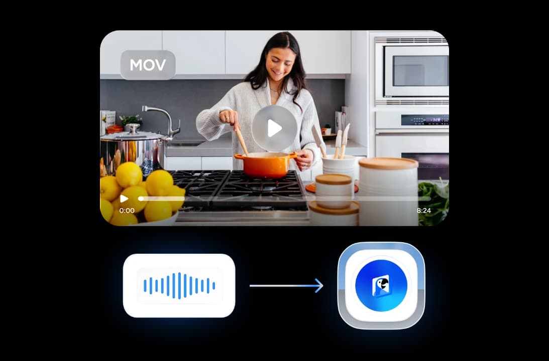 Transcrit l'audio réel