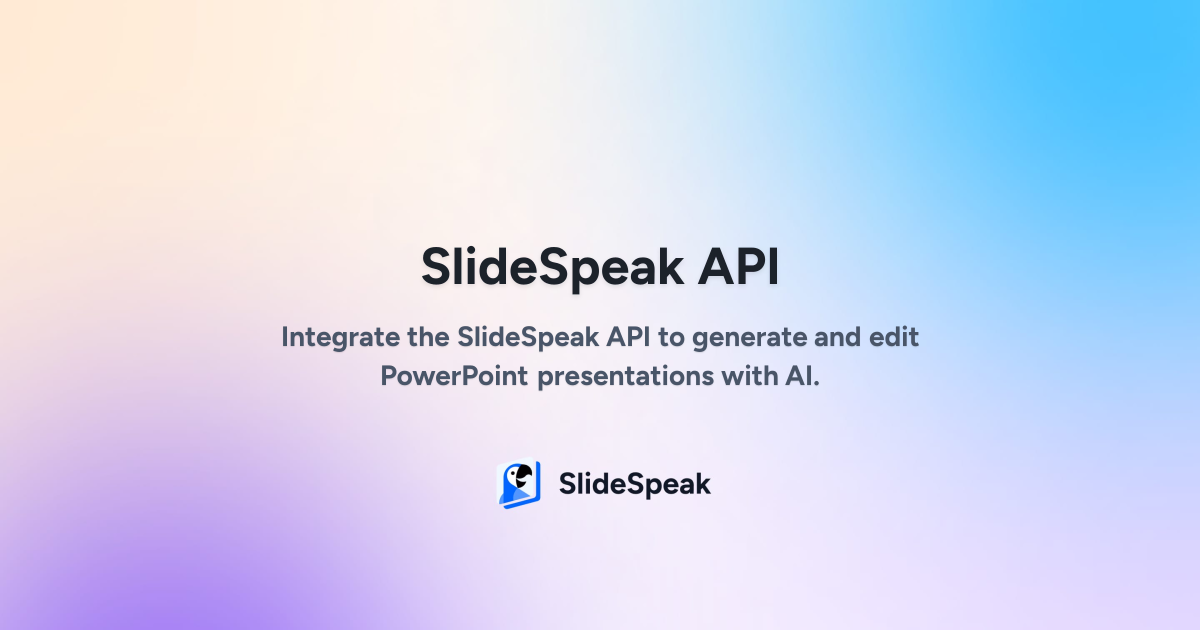 SlideSpeak API: Generate AI PowerPoint Presentations – SlideSpeak