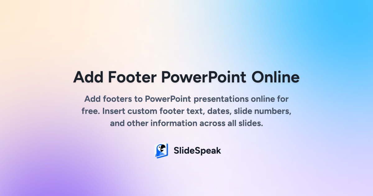 Add Footer PowerPoint Online - Free Footer Tool