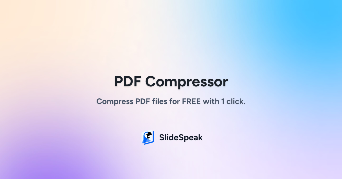 Compress PDF Tool - SlideSpeak