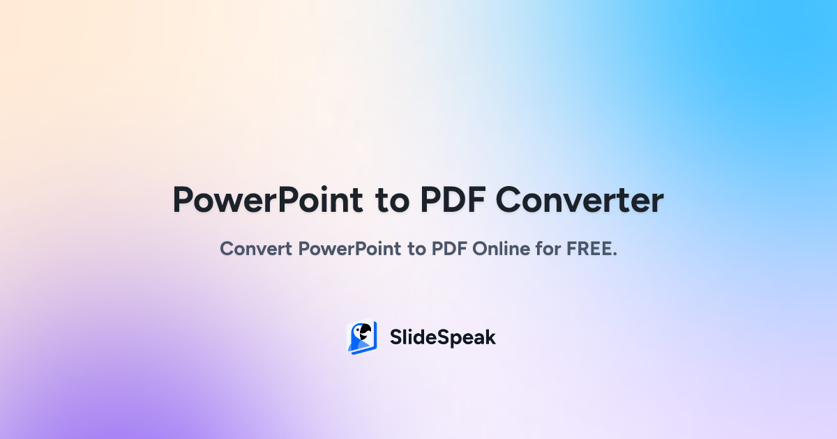 Convert Powerpoint To Pdf Slidespeak