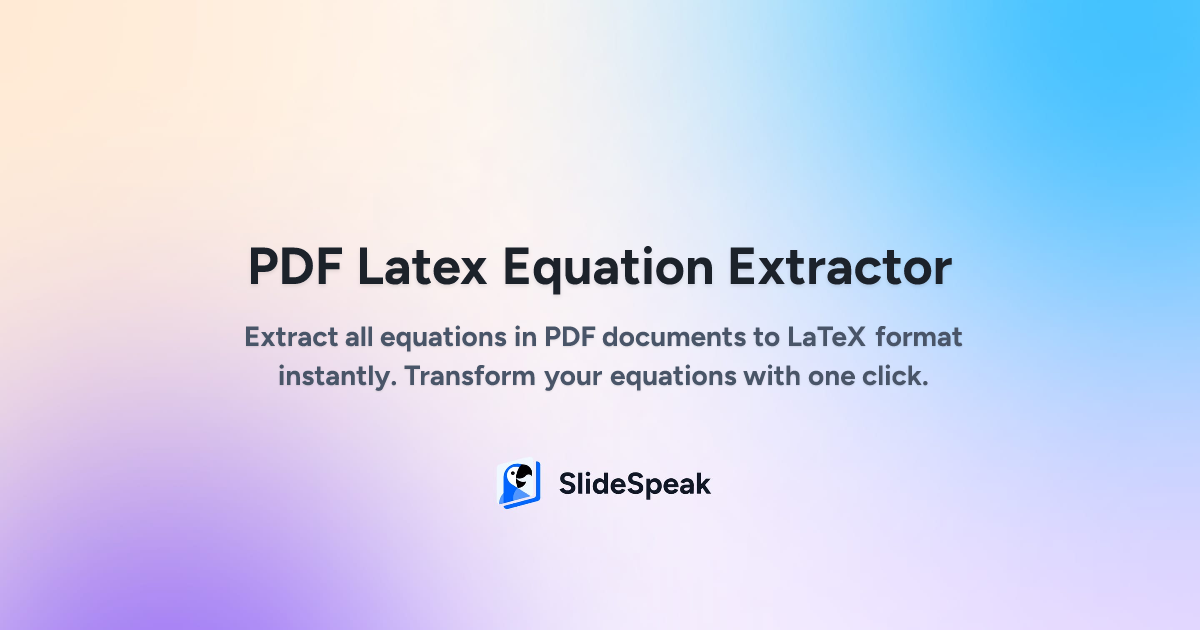 PDF Latex Equation Extractor - Extract Equations to LaTeX Online