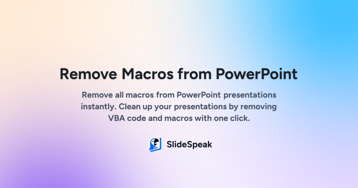 Remove Macros from PowerPoint - Free Online Macro Remover