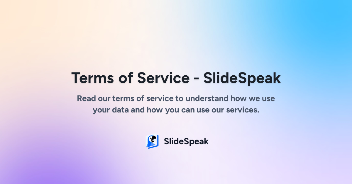 Terms of Service - SlideSpeak