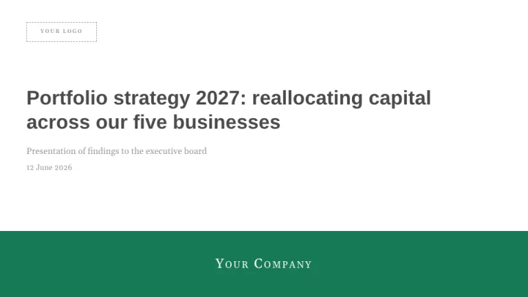 BCG Style Title slide