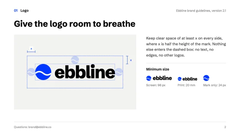 Brand Guidelines Logo clear space slide