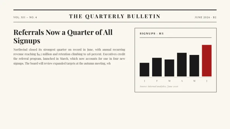 Broadsheet Chart & insight slide