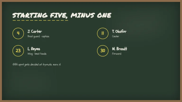 Chalkboard Team slide