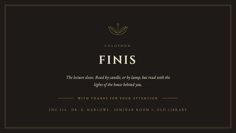 Dark Academia Colophon slide