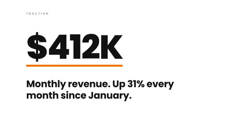 Demo Day Key metrics slide