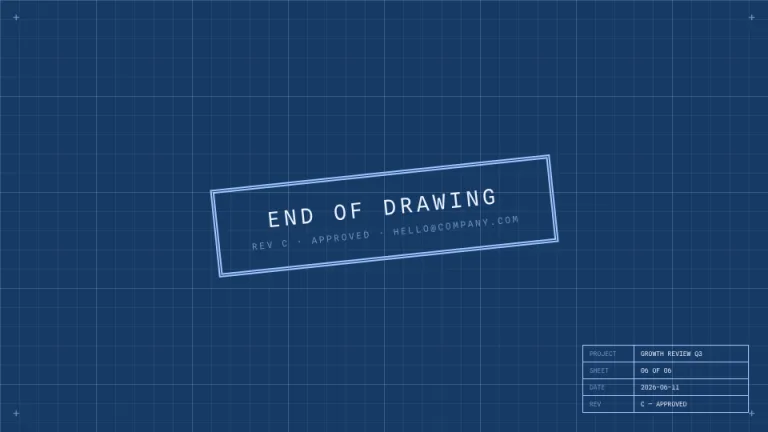 Drafting Room Closing slide