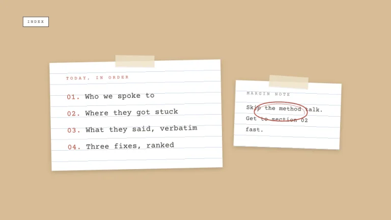 Field Notes Agenda slide