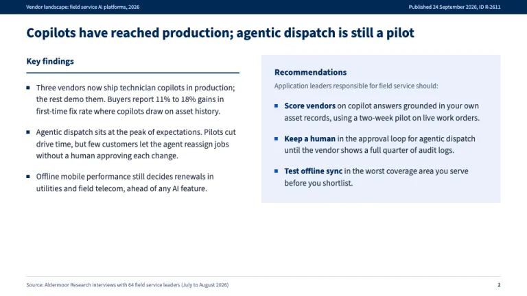 Gartner Style Key findings and recommendations slide