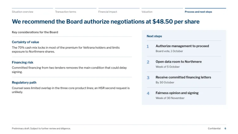 Goldman Sachs Style Considerations and next steps slide