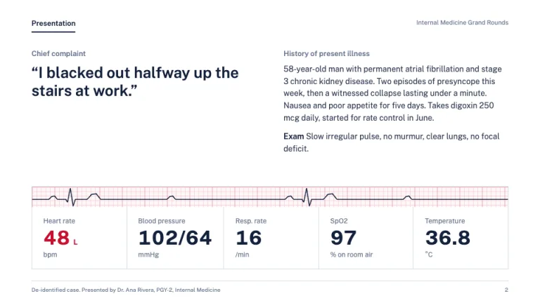 Grand Rounds Presentation and vitals slide