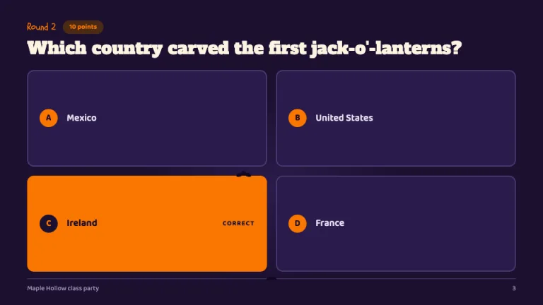 Halloween Trivia round slide