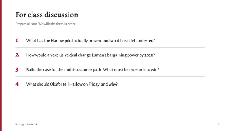 Harvard Style Discussion questions slide