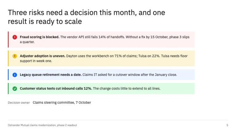 IBM Style Risks as inline notifications slide