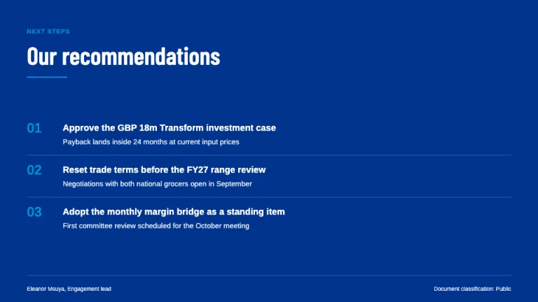 KPMG Style Recommendations slide