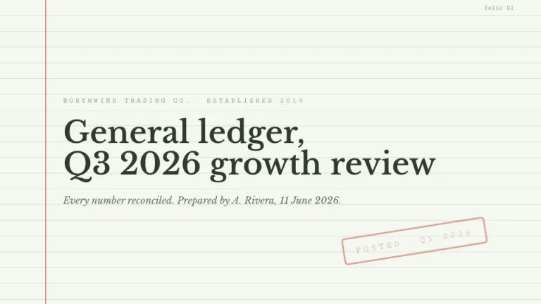 Ledger: Title slide