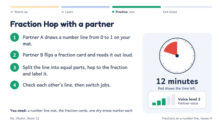 Lesson Plan Activity with timer slide