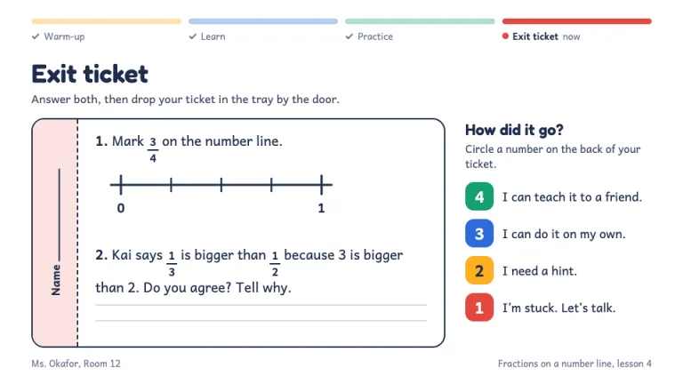 Lesson Plan Exit ticket slide