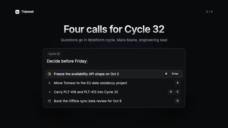Linear Style Command menu close slide