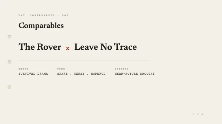 Logline Comparables slide