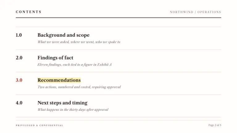 Memo Agenda slide