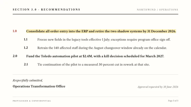 Memo Closing slide