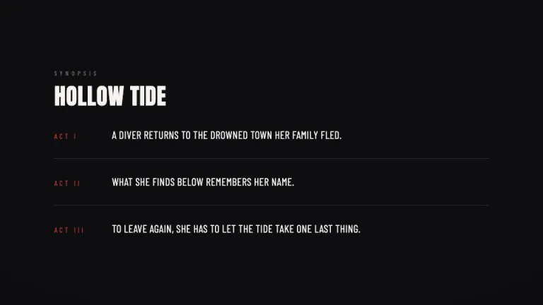 One Sheet Synopsis slide