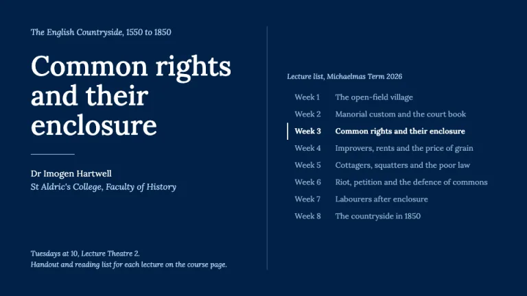 Oxford Style Title and lecture list slide