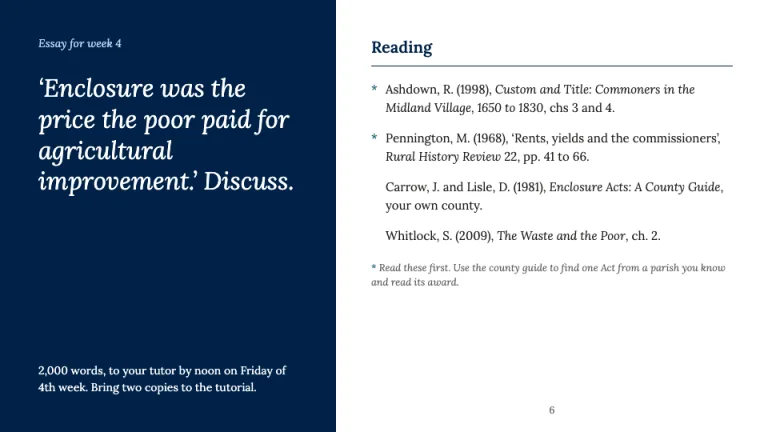 Oxford Style Essay and reading slide