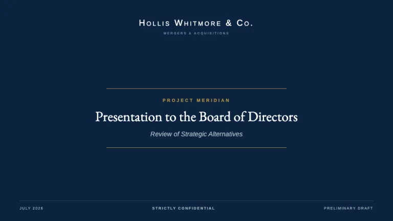 Pitch Book Title slide
