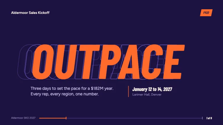 Sales Kickoff: Theme reveal slide