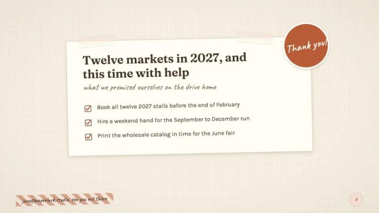 Scrapbook Closing note slide