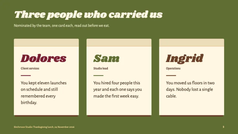 Thanksgiving Team thank-yous slide