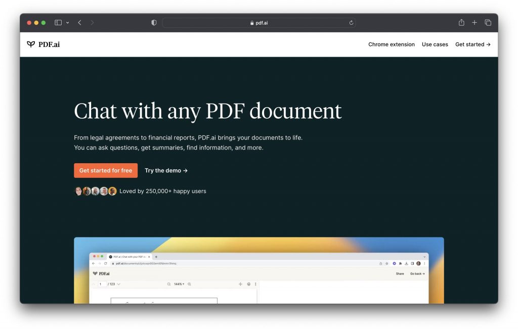 PDF.ai Landing Page