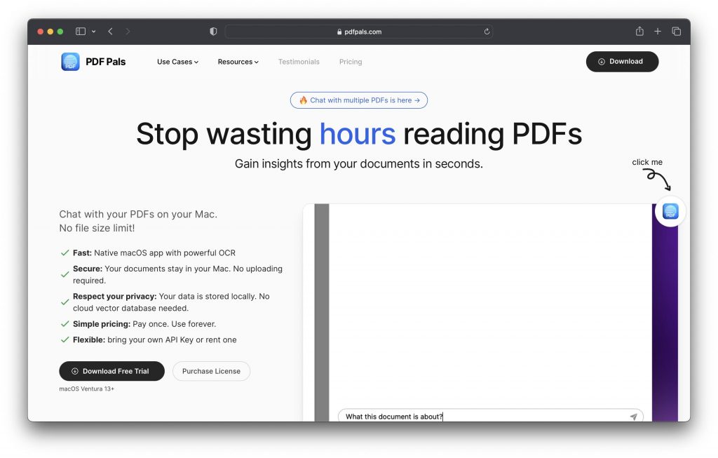 PDFPals.com Landing Page