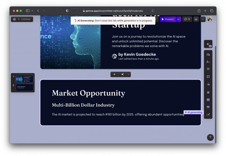 Beautiful.ai vs. Gamma Two tools to generate presentations with AI