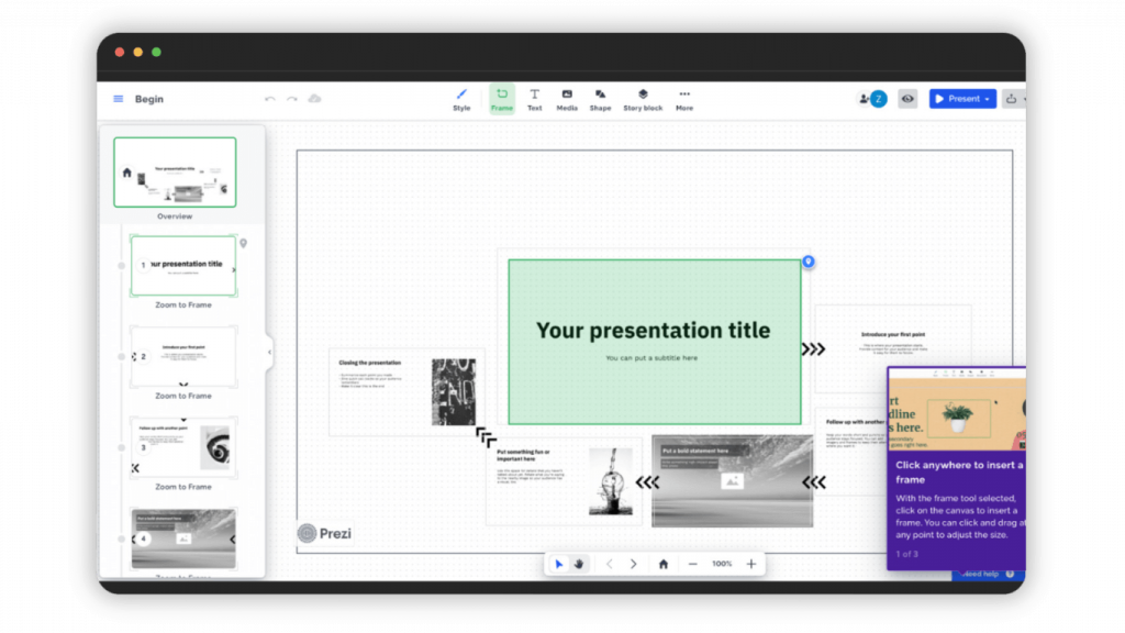 Canva vs Prezi Comparison: Frame-by-frame Prezi Edit