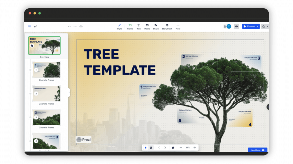 Canva vs Prezi Comparison: Prezi Sample Presentation Template