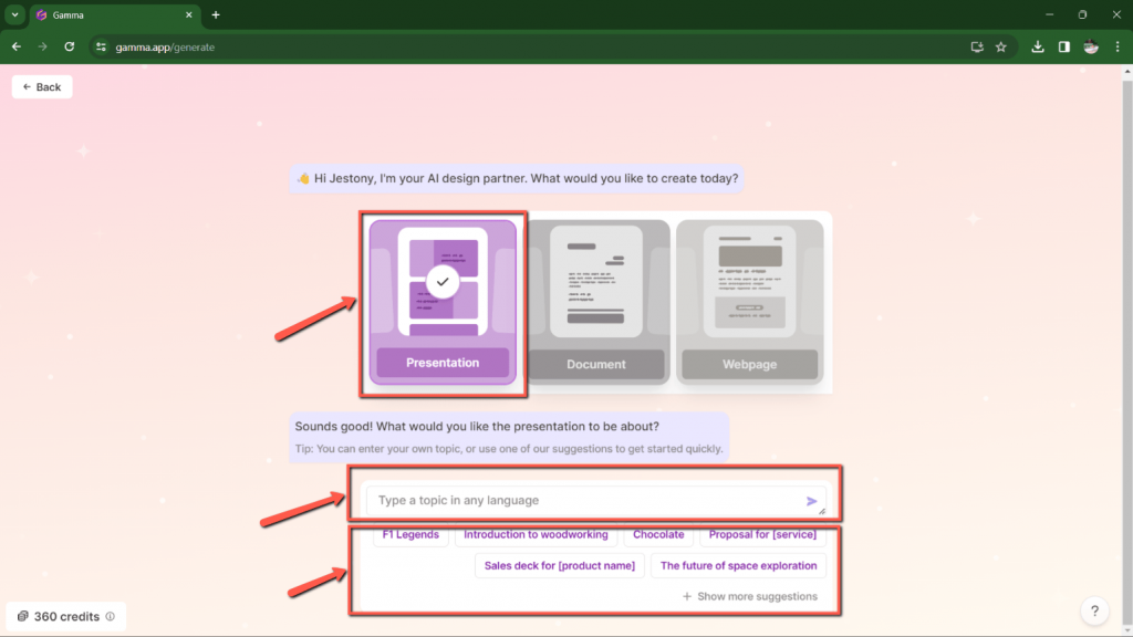 ai presentation generator gamma