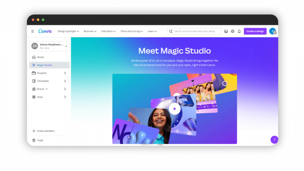 Canva Magic Studio Page