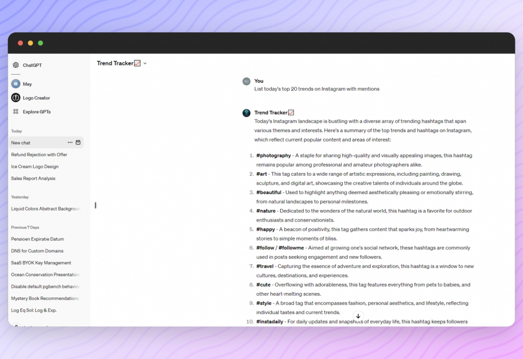 Trend tracker gpt business