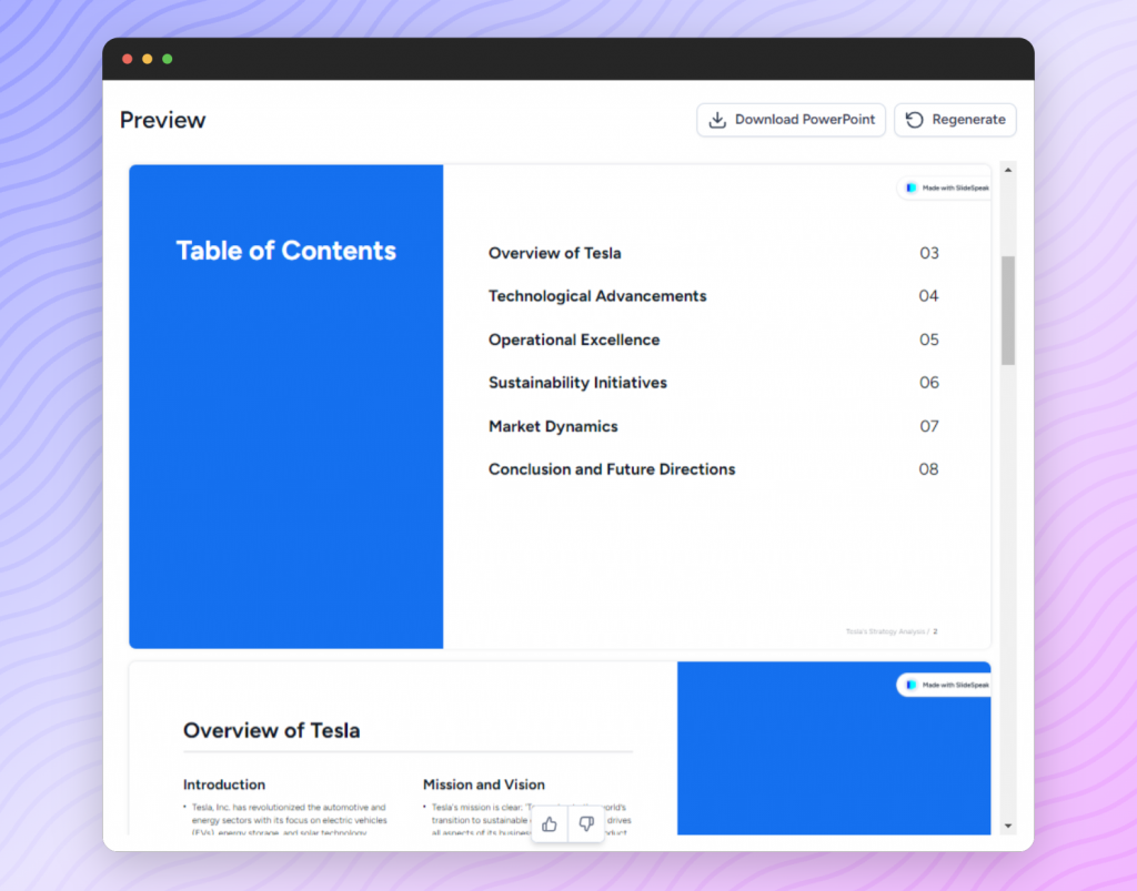 Tesla presentation, GPTs for business, SlideSpeak